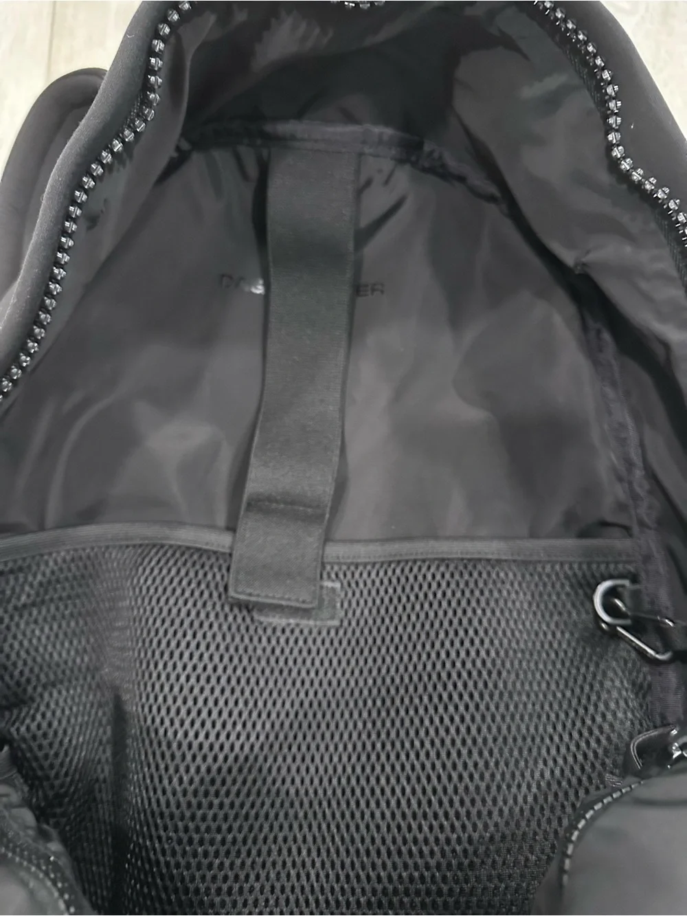 Dagne Dover Black Neoprene Backpack Travel Laptop Diaper Gym Bag
